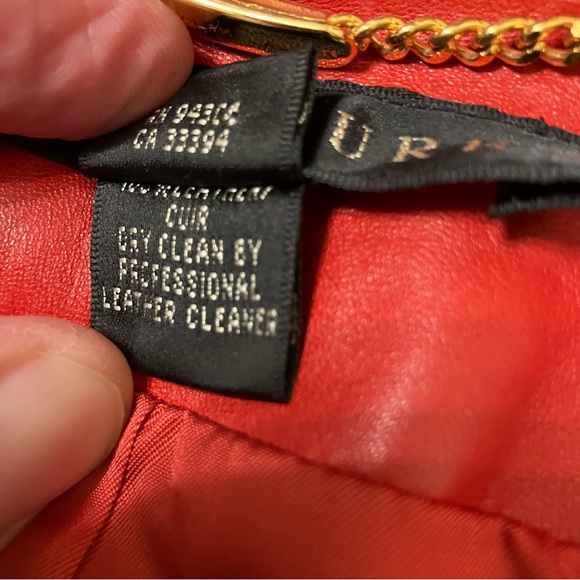 RALPH LAUREN Leather Jacket ITALY Black Label - Sz 8 RED Very Nice! - Picture 10 of 16